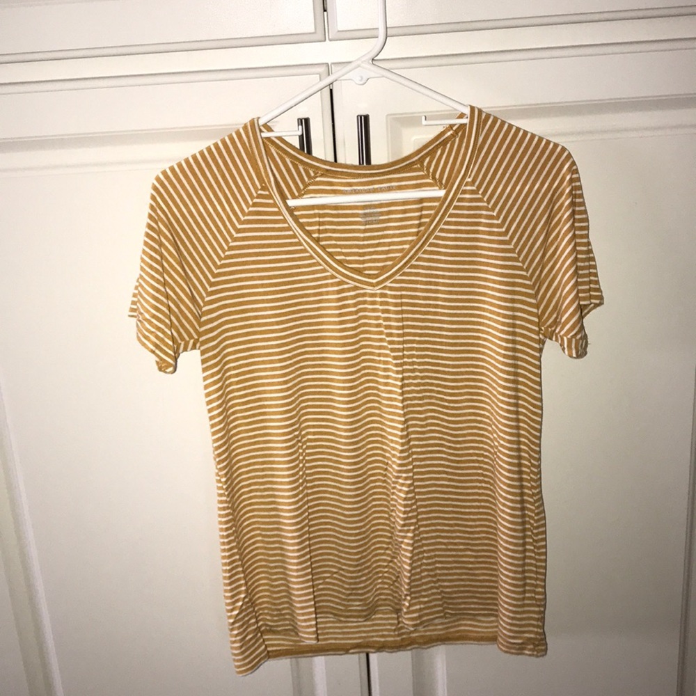 stripped v neck top